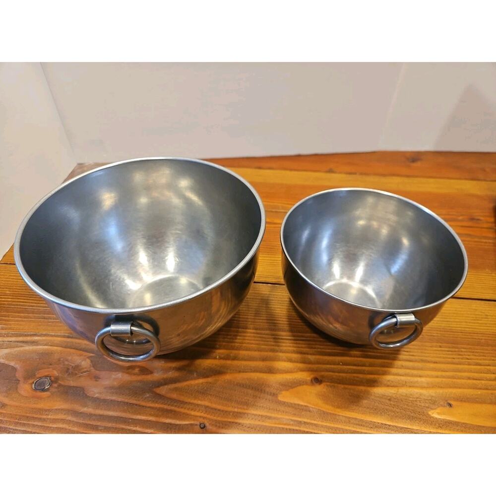 Vintage Revere Ware 1801 Stainless Steel Mixing Nesting Bowls Set of 2